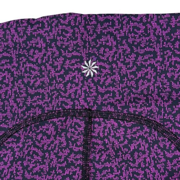 NWT ATHLETA Ultimate Stash Pocket Textured 7/8 Tight Sz XS Purple Black - Picture 6 of 6